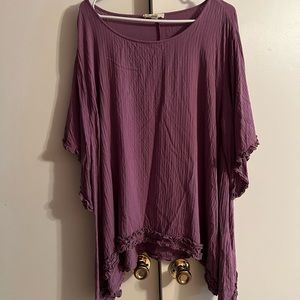 Purple Ruffle Blouse